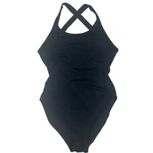 Andie NWOT Swim The Tulum One-Piece Black Cross Back Swimsuit M 8 10